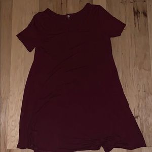 A burgundy dress for the spring